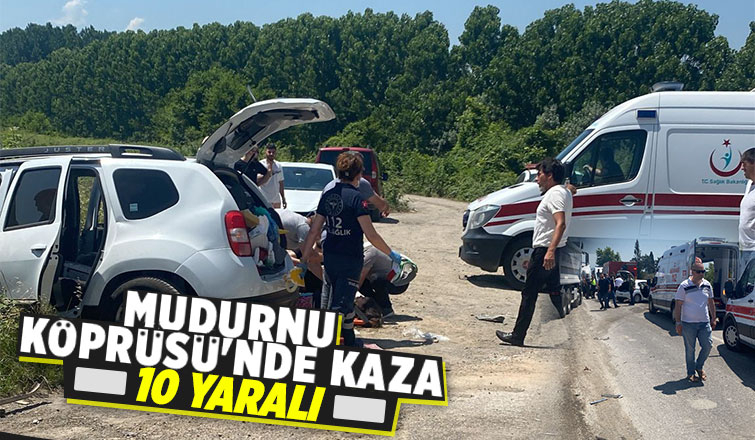 D100 de kaza trafik çift yönlü durdu: 10 yaralı