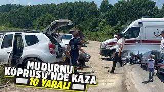 D100 de kaza trafik çift yönlü durdu: 10 yaralı