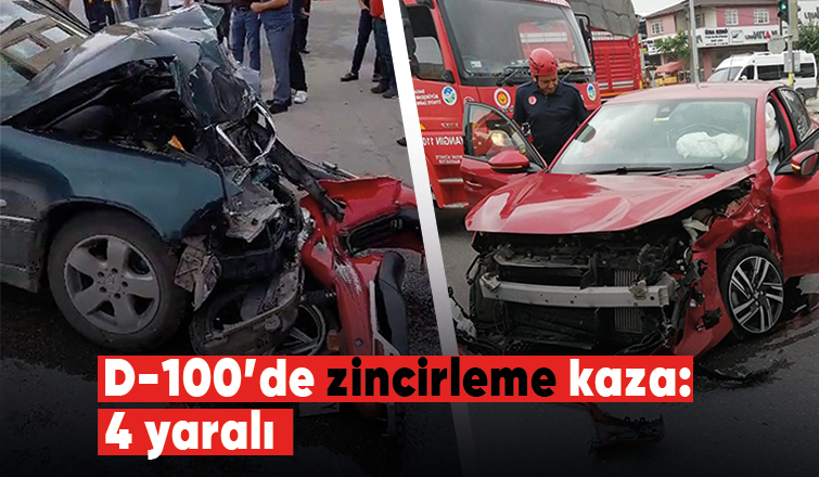 D-100’de kaza: 4 yaralı