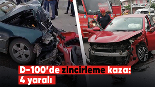 D-100’de kaza: 4 yaralı