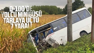 D-100’de yolcu midibüsü tarlaya uçtu: 7 yaralı