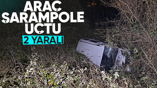 D-140'da araç şarampole uçtu