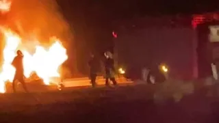 D-140'da otomobil alev alev yandı