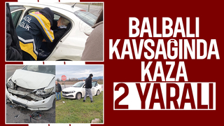 D-140'da otomobiller çarpıştı: 2 yaralı