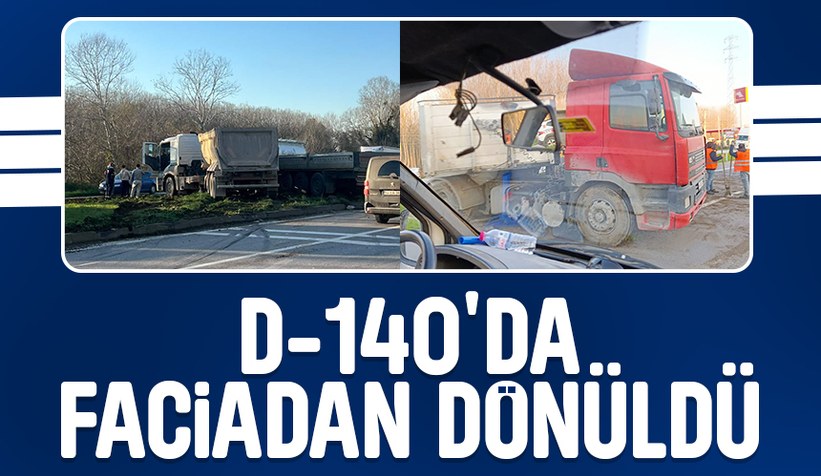 D-140’da tırlar çarpıştı