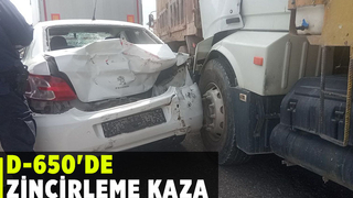 D-650'de 4 araçlı zincirleme kaza: 3 yaralı