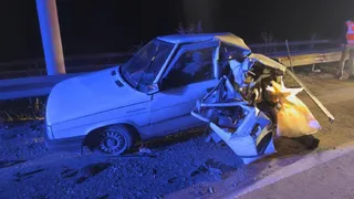 D-650'de feci kaza; Ölümden döndü