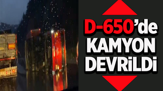 D-650'de kamyon devrildi