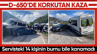 D-650'de kaza 14 kişi ölümden döndü