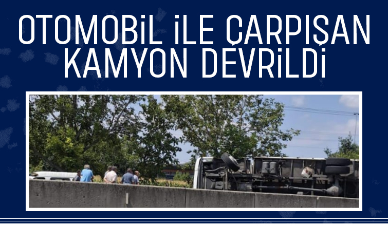 D-650'de kaza: kamyon devrildi