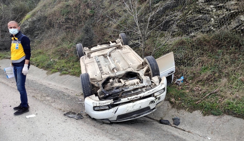 D-650'de otomobil takla attı: 1 yaralı