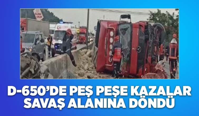 D-650'de peş peşe kazalar