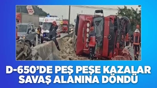 D-650'de peş peşe kazalar
