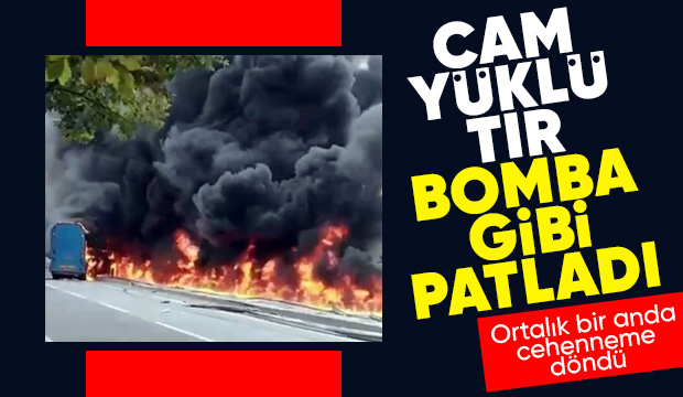 D 650'de tır bomba gibi patladı