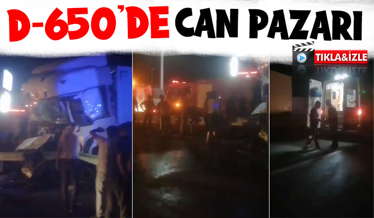 D-650'de tırlar çarpıştı