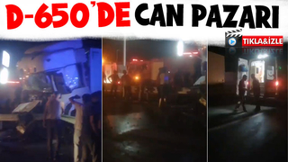 D-650'de tırlar çarpıştı