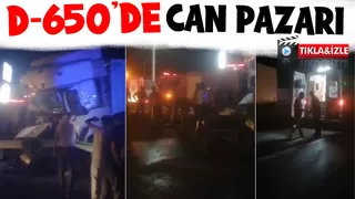 D-650'de tırlar çarpıştı