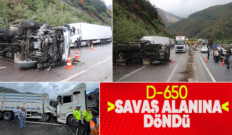 D-650'de zincirleme kaza