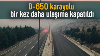 D-650 karayolu alevler nedeniyle ulaşıma kapatıldı