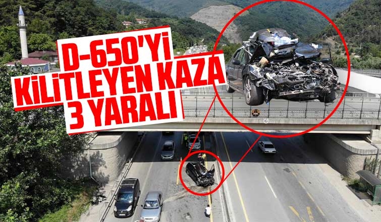 D-650'yi kilitleyen kaza: 3 yaralı