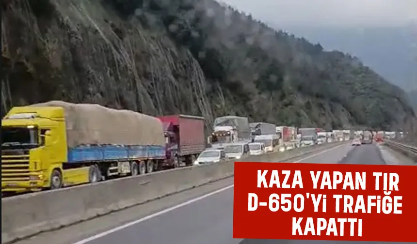 D-650'yi trafiğe kapatan kaza