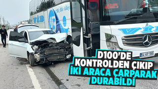 D100'de kaza bariyerlere ve iki araca çarparak durabildi 1 yaralı