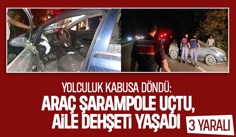 D140'ta Şarampole Uçan Otomobilde Aile Dehşeti! 3 Kişi Yaralandı