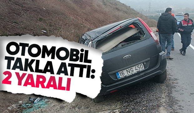 D650'de otomobil takla attı: 2 yaralı