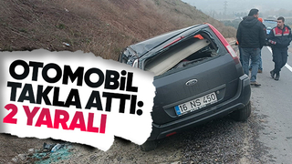 D650'de otomobil takla attı: 2 yaralı