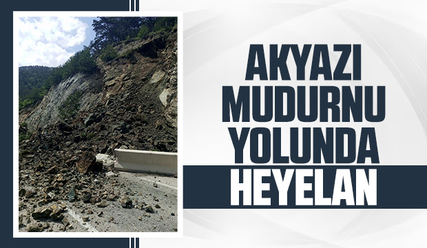 Dağdan kopan kaya parçaları yolu kapattı