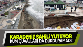 Dalgalar Karasu'da sahili yutuyor: Deniz caddeye ulaşmak üzere