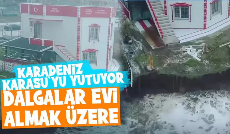Dalgalar o evi yutmak üzere