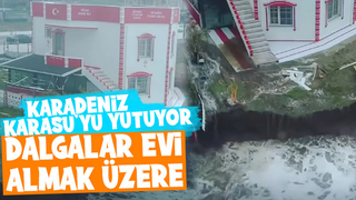 Dalgalar o evi yutmak üzere