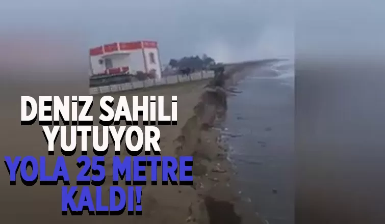 Deniz Karasu'da sahili yutuyor: Yola 25 metre kaldı
