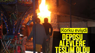 Depo alevlere teslim oldu