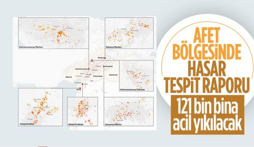 Deprem bölgesinde hasar tespiti yapılıyor
