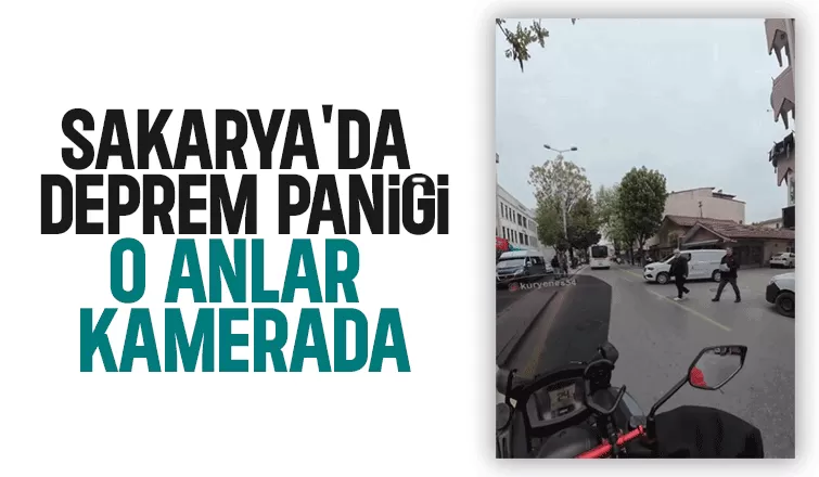 Deprem sonrası yaşanan panik kamerada