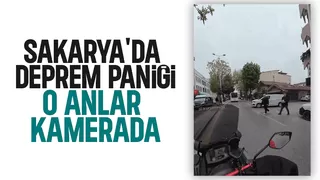Deprem sonrası yaşanan panik kamerada