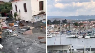 Depremin ardından deniz yükseldi, sokaklar sular altında kaldı