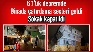 Depremin ardından hasarlı metruk bina korkuttu: Sokak trafiğe kapatıldı
