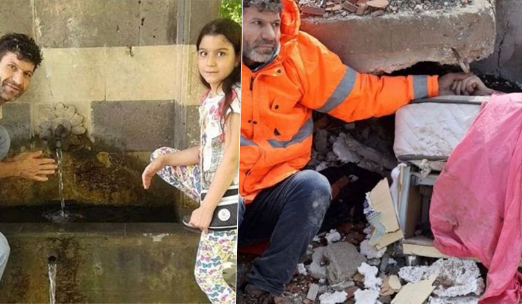 Depremin simgesi fotoğraftaki baba kızın mutlu günlerindeki fotoğrafı ortaya çıktı