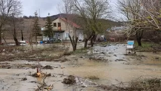 Dere taştı birçok tarım arazisi ve iki ev su altında kaldı