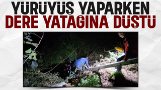 Dere yatağına düşen kişiyi itfaiye kurtardı