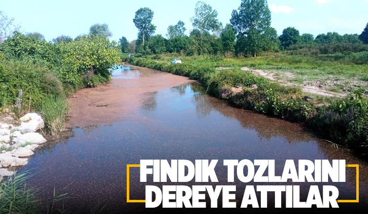 Dereye atılan fındık tozu, tepkiye neden oldu
