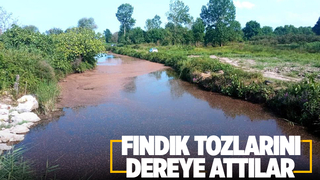 Dereye atılan fındık tozu, tepkiye neden oldu