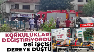 Dereye düşen işçiyi itfaiye kurtardı
