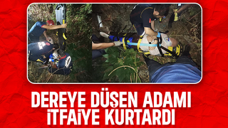 Dereye düşen kişi kurtarıldı