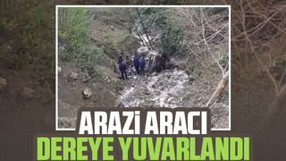 Dereye yuvarlanan araçtan yaralı çıktılar