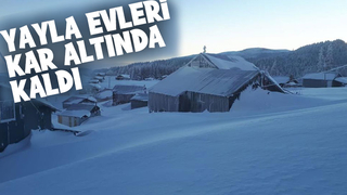 Dikmen Yaylası'ndan evler kar altında kaldı