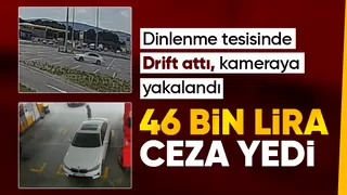 Dinlenme tesisinde drift atarken kameraya böyle yakalandı 